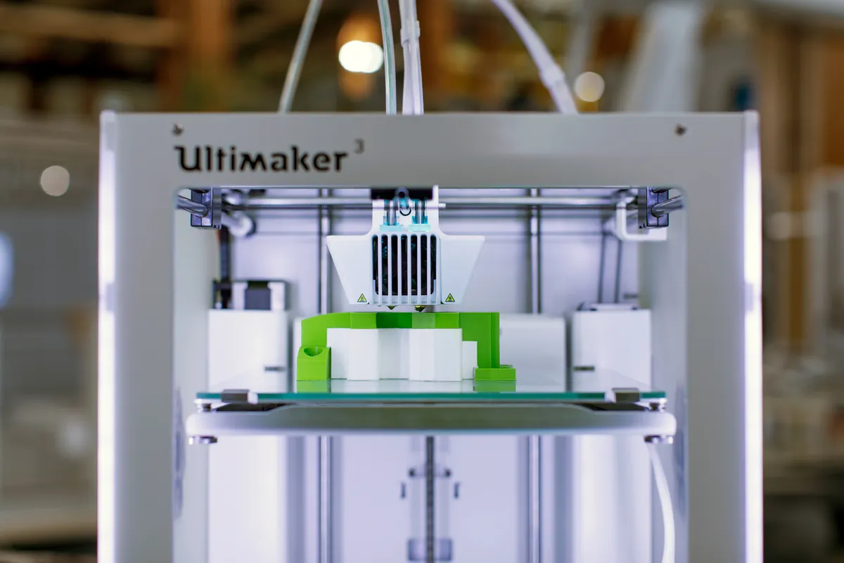 FDM 3D printer in action with dual extruder