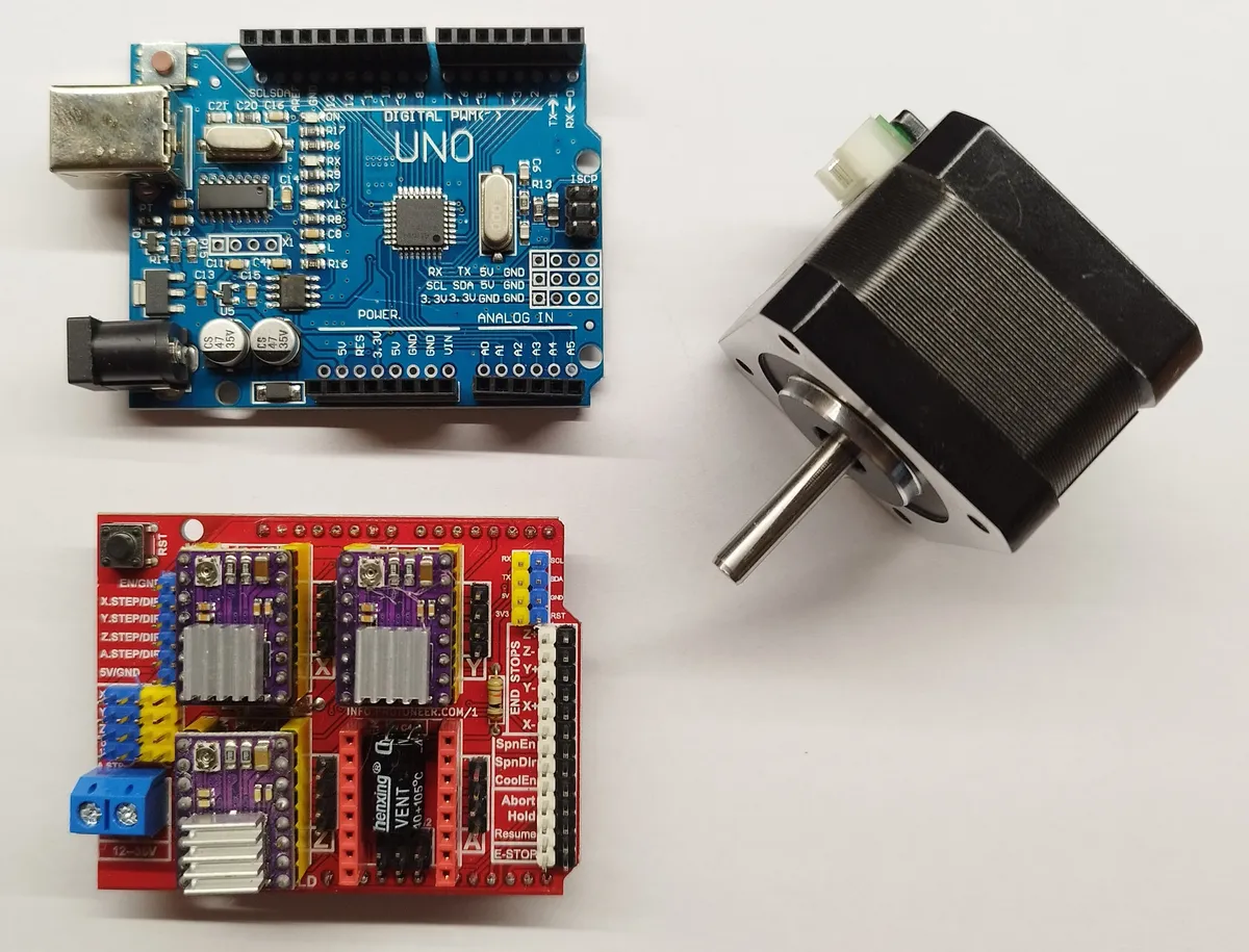 Stepper motor with CNC shield